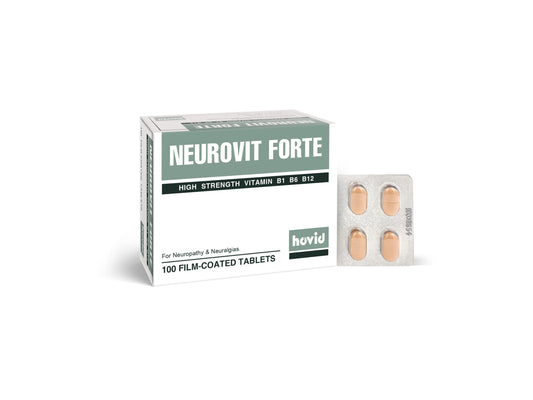 Frasco de HOVID Neurovit Forte 100 tabletas vitaminas B