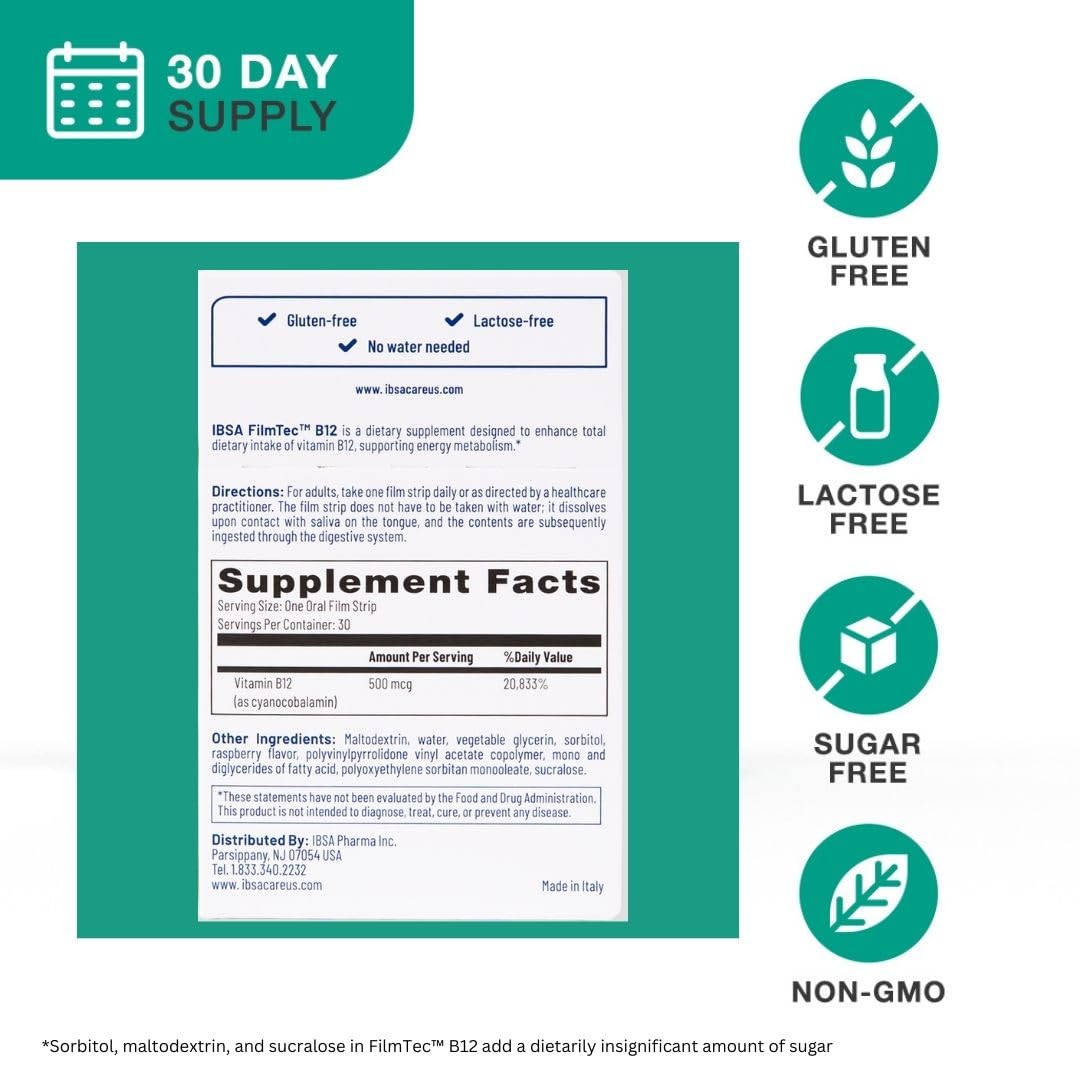 Suplemento filmtec vitamina b12 ibsa 30 unidades