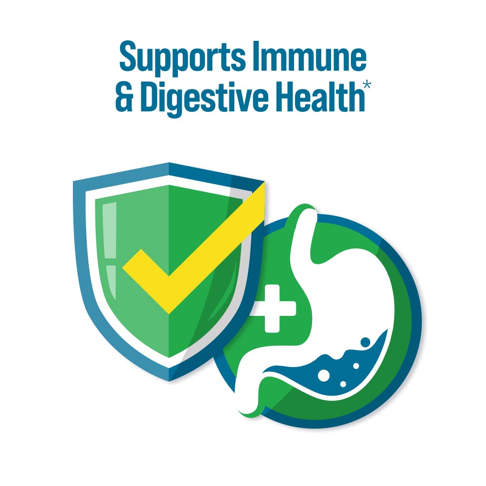 Iconos de apoyo inmune y digestivo en las gomitas Culturelle Kids.