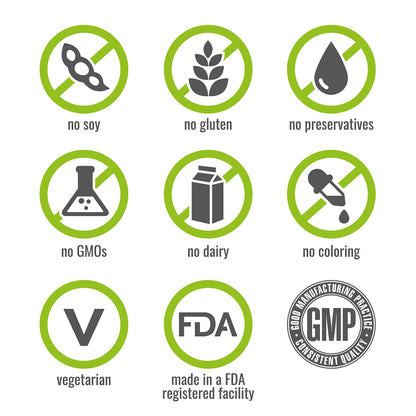 Iconos sin gluten, sin soja, vegetariano