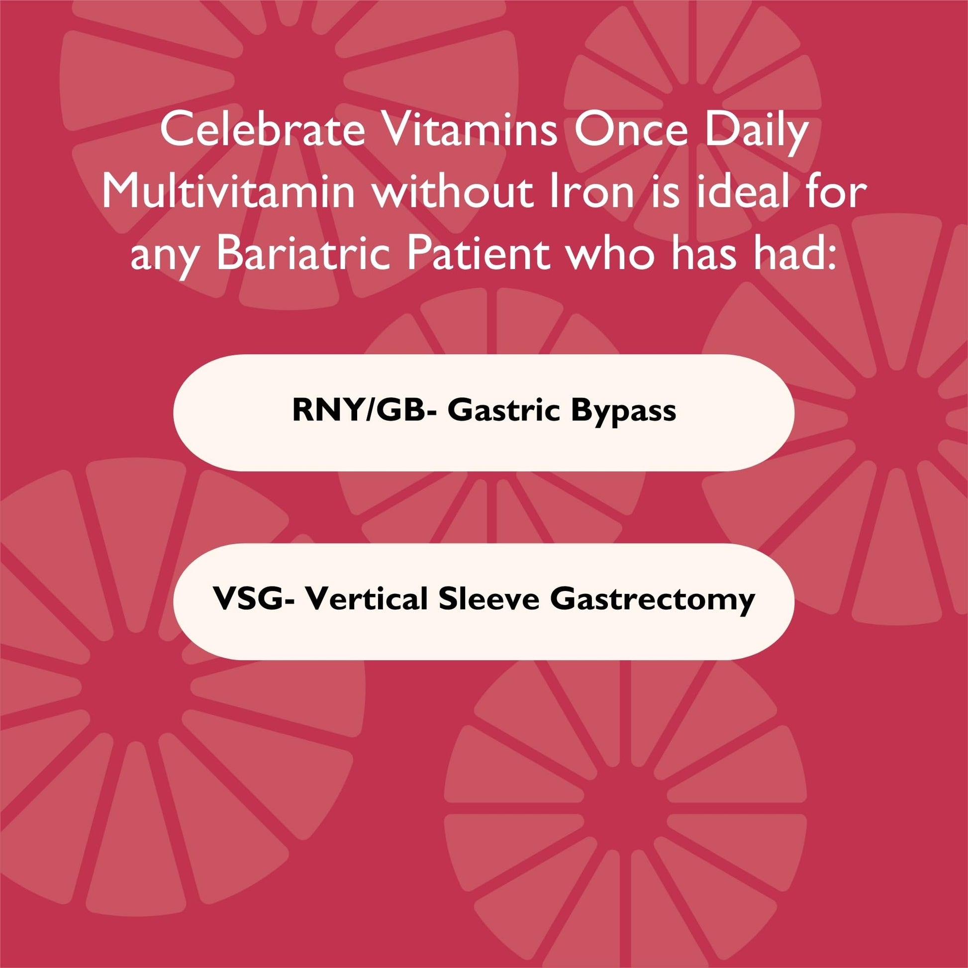 Ideal para pacientes de gastrectomía Celebrate Vitamins
