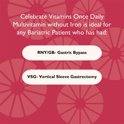 Ideal para pacientes de gastrectomía Celebrate Vitamins