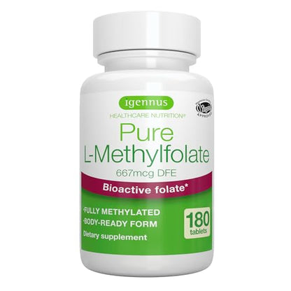 Igennus Pure Folate 400mcg metilfolato suplemento suplemento vegano