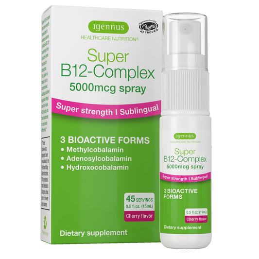 frasco spray sublingual vitamina b12 igennus sabor cereza