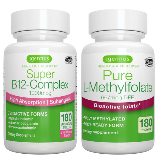 Igennus Super B12-Complex 1000mcg y Folato 400mcg paquete