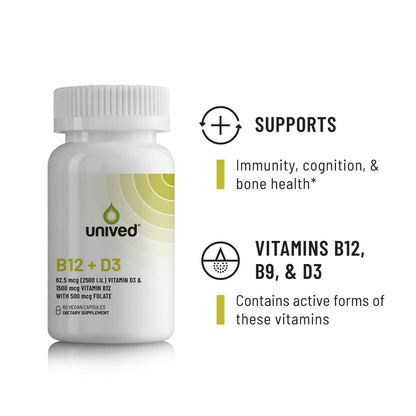 Imagen frontal suplemento Unived B12 D3