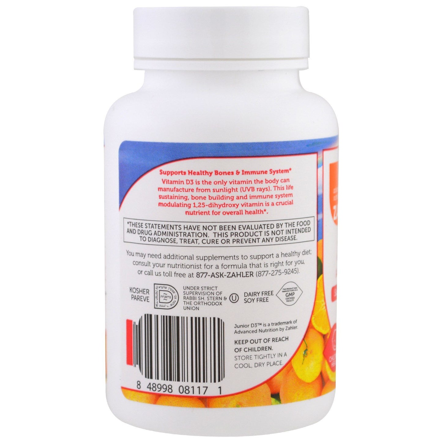 imagen gomitas masticables vitaminas d3 sabor naranja