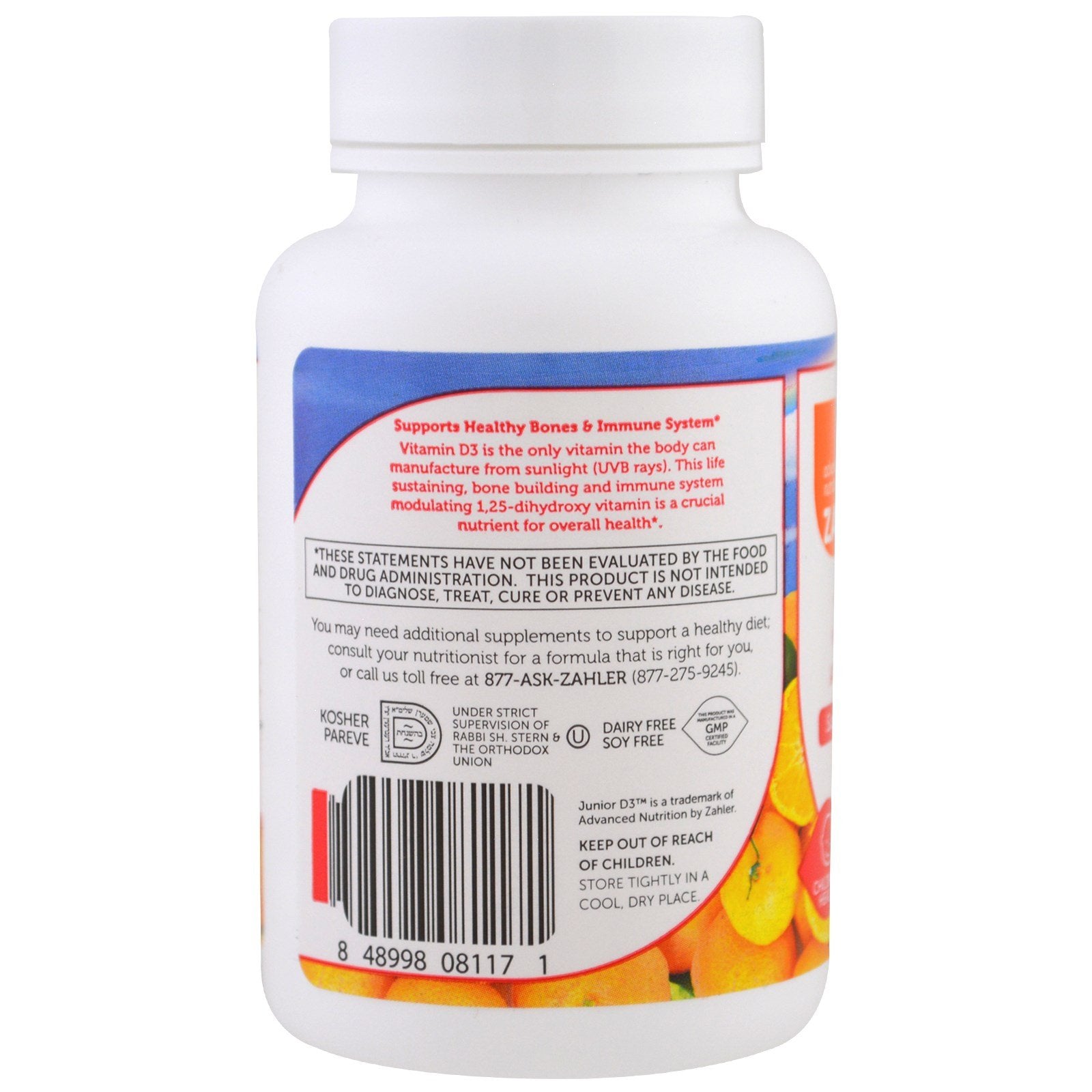 imagen gomitas masticables vitaminas d3 sabor naranja