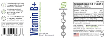 Imagen lateral frasco Vitamina B+ Zemvelo