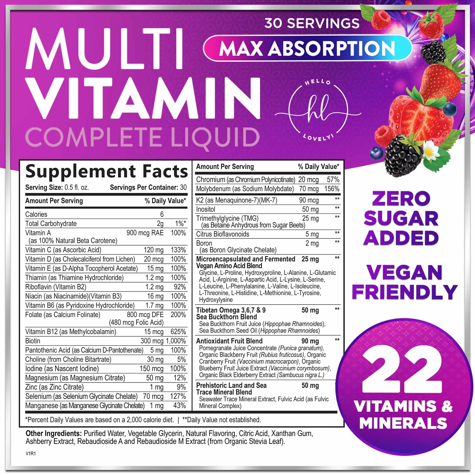 Imagen de multivitamina líquida con 22 vitaminas y minerales