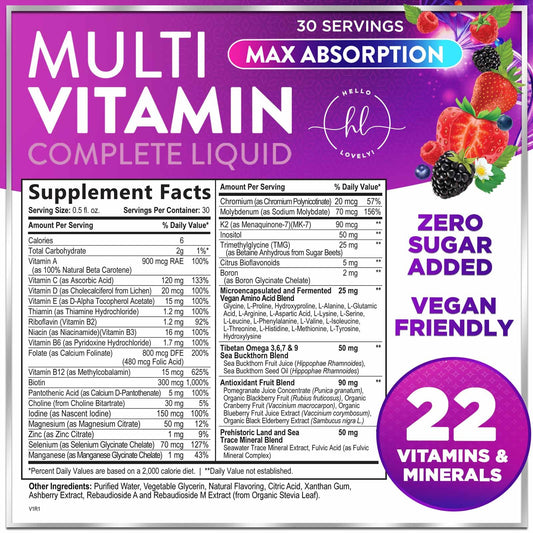 Imagen de multivitamina líquida con 22 vitaminas y minerales