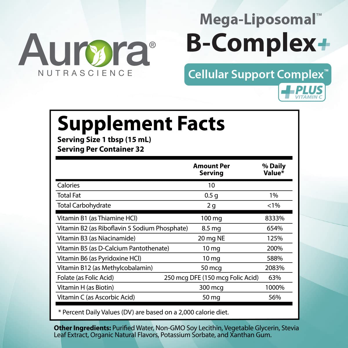 Imagen packaging suplemento complejo b aurora nutrascience