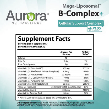 Imagen packaging suplemento complejo b aurora nutrascience