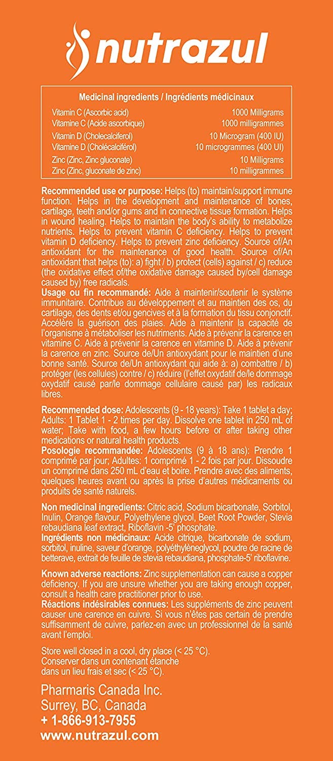 Imagen promocional Nutrazul triple acción vitamina C D zinc