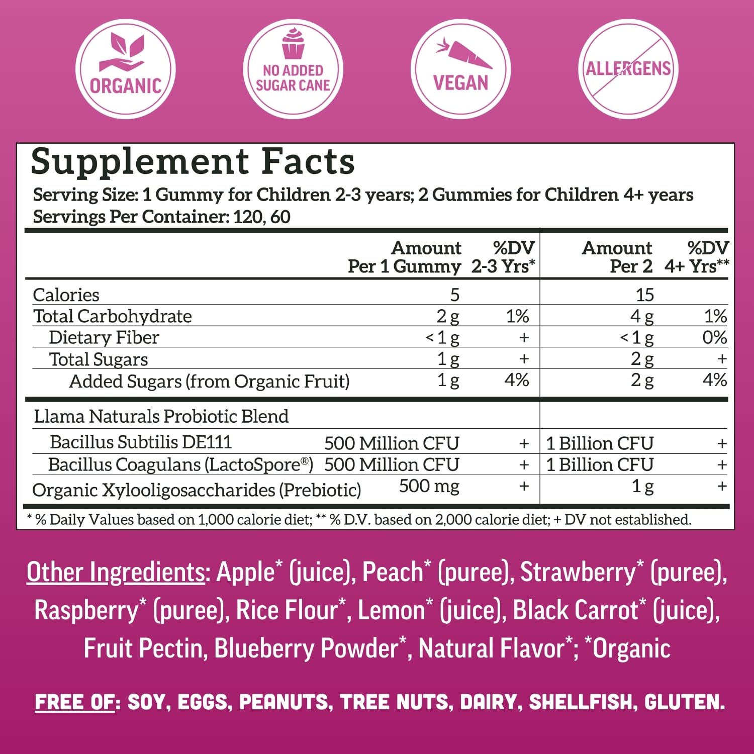 Imagen superior gominolas probióticas infantiles veganas