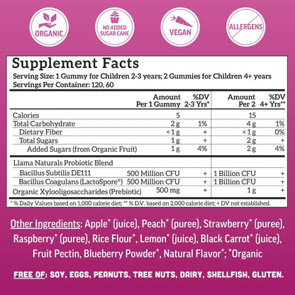 Imagen superior gominolas probióticas infantiles veganas