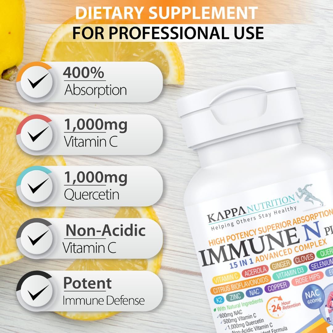 Immune N Plus 15 en 1 suplemento multivitamínico frasco