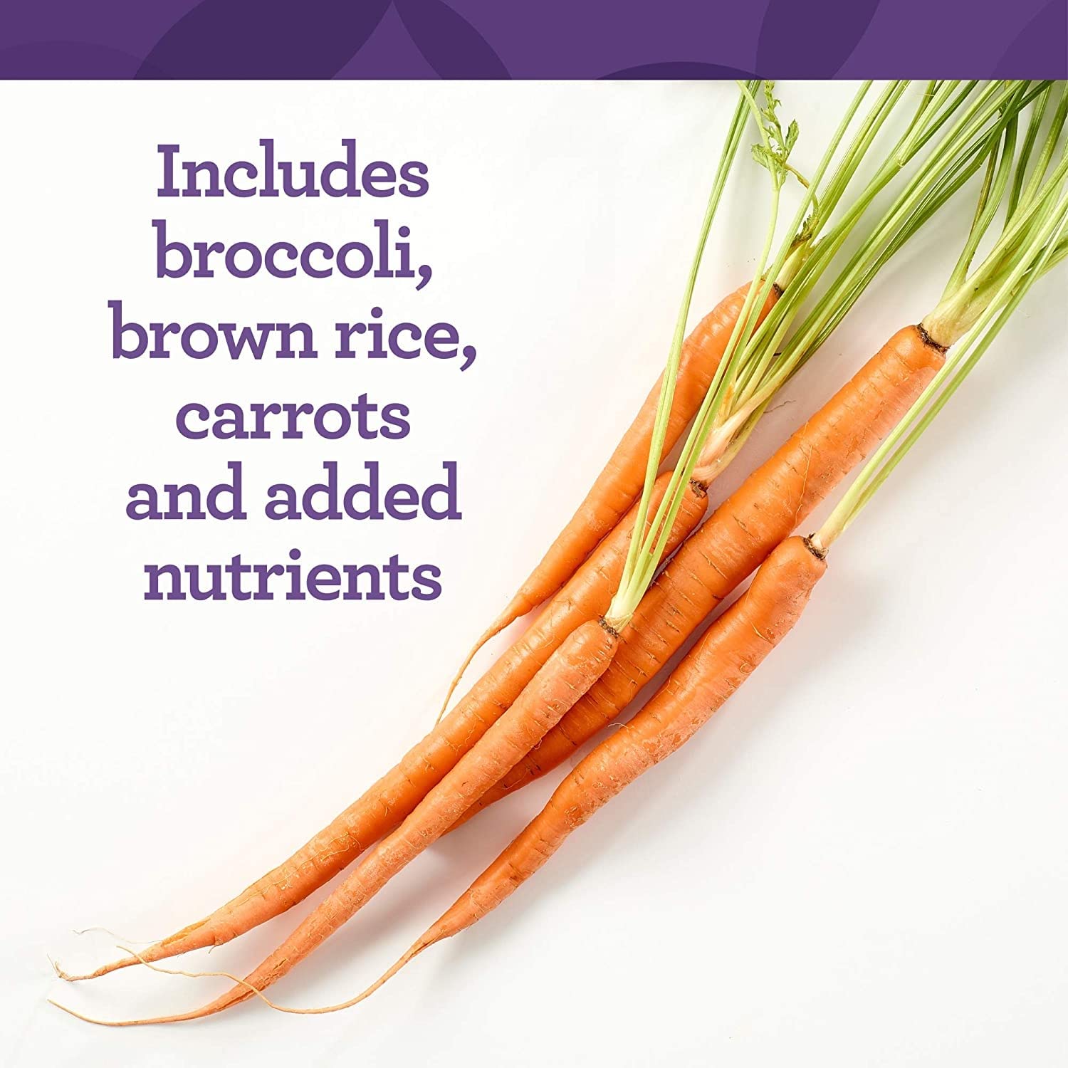 Incluye brócoli, arroz integral y zanahorias multivitamínico Innate