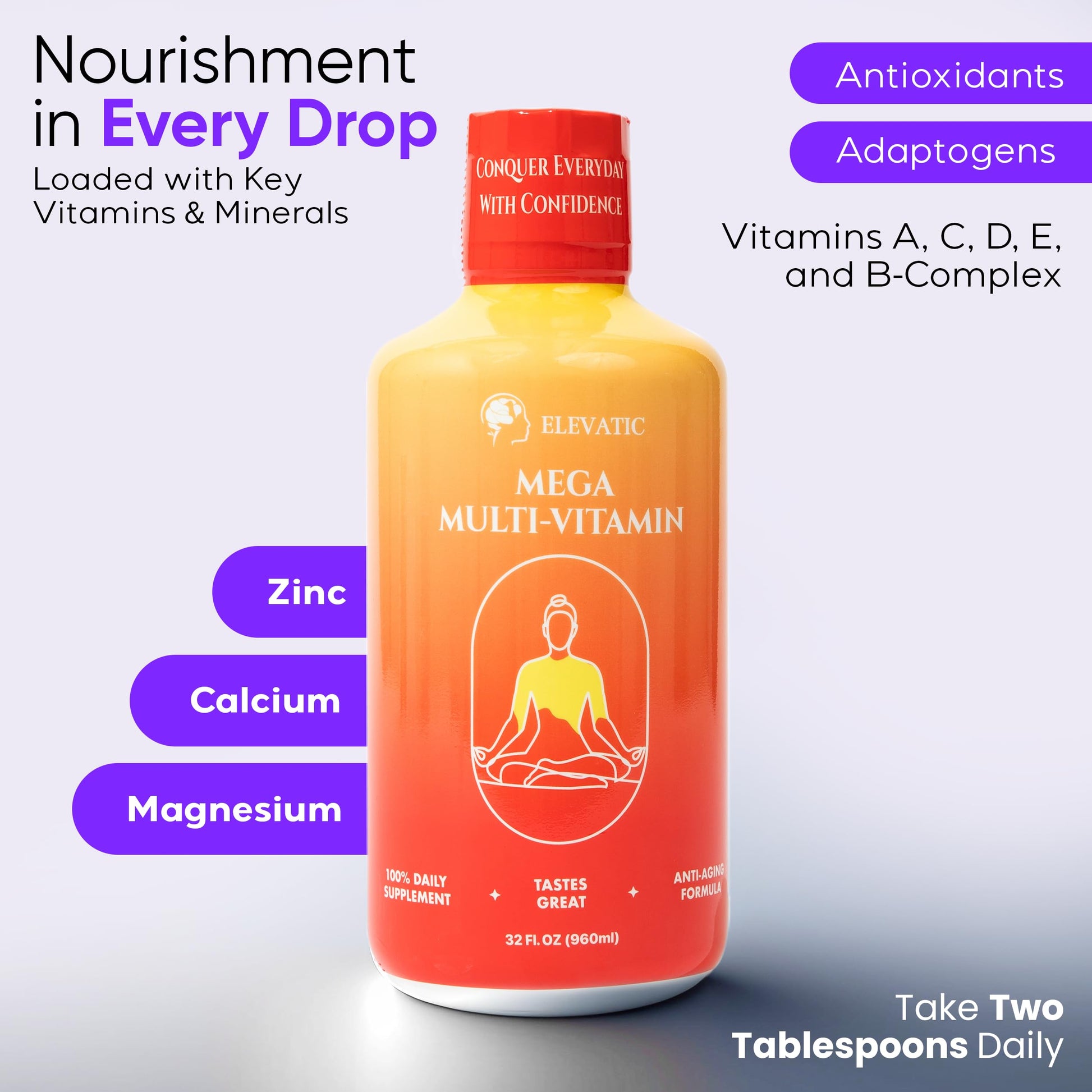 Información nutricional del multivitamínico Elevatic