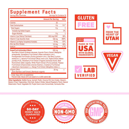 información nutricional de gomitas zhou nutrition superfrutas