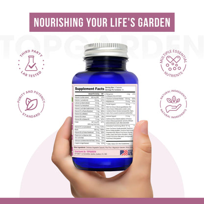 Información suplementaria multivitamínico TOPGARDEN ingredientes naturales