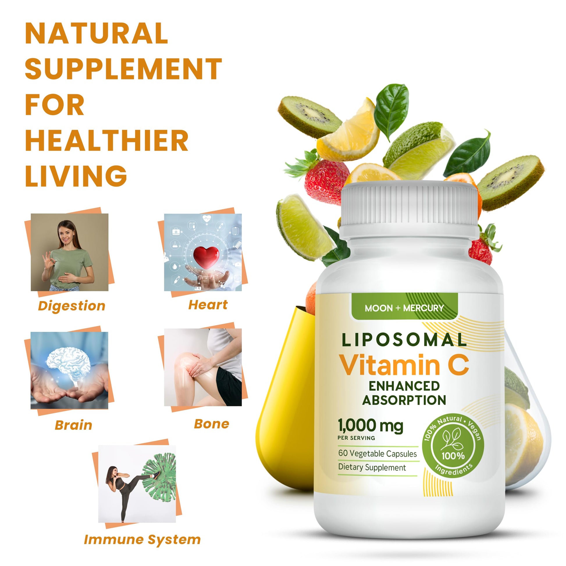 Información suplemento Vitamina C Liposomal Moon + Mercury