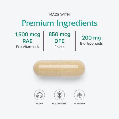 Botella de lado de multivitaminas Vitanica, información adicional.