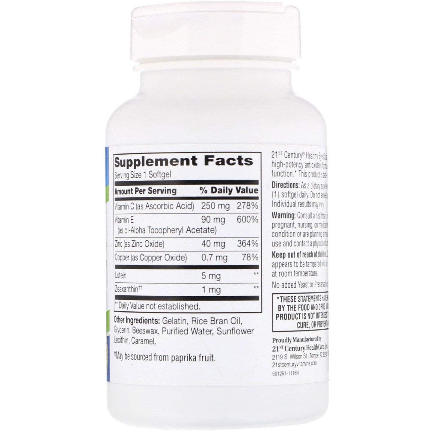 información adicional suplemento vitamínico ocular