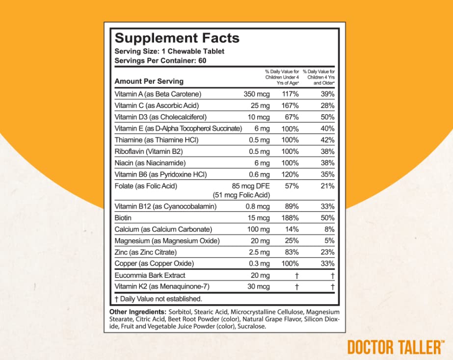 Información detallada de los minerales y vitaminas Doctor Taller