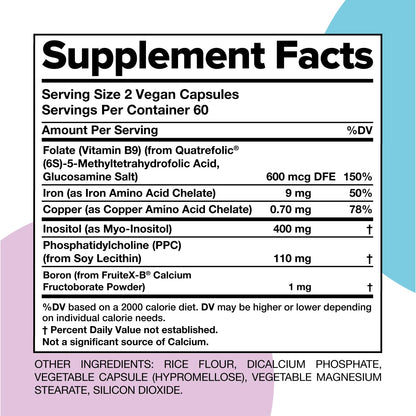 información detallada de nutrientes del suplemento Complement ForHer
