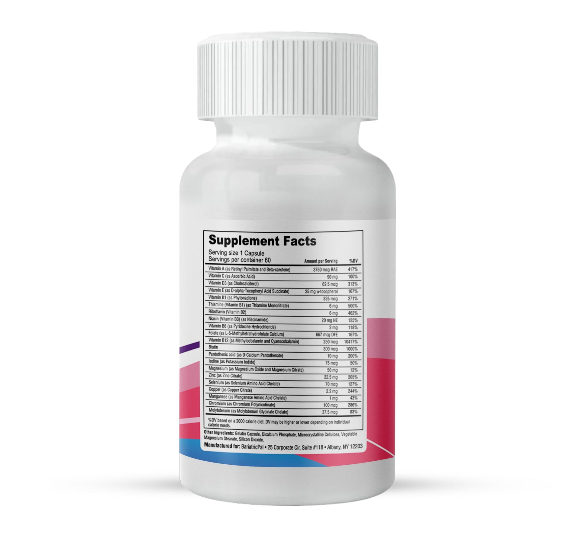 Información de facturación de multivitaminas BariatricPal ADEK.