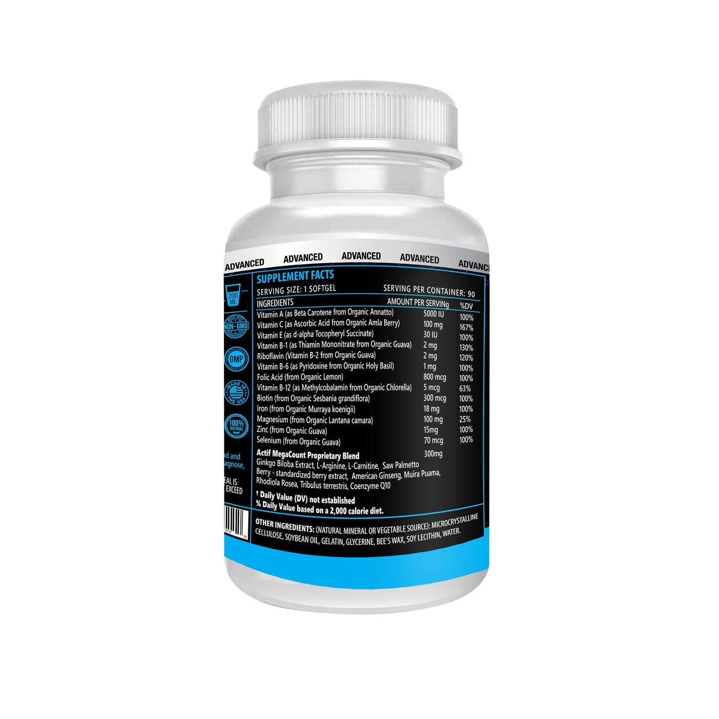 Información ingredientes ACTIF MegaCount hombres