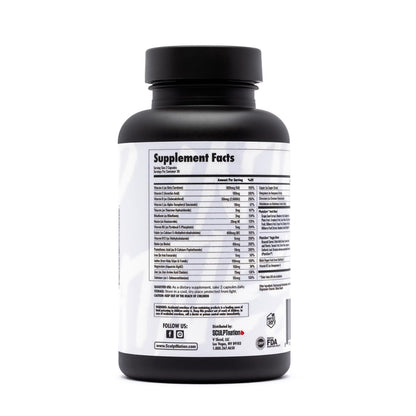 Información de ingredientes y cantidad del multivitamínico Sculpt Nation.