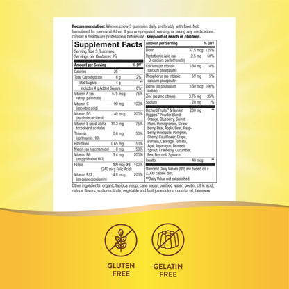 Información nutricional de Alive! Gummy Mujeres