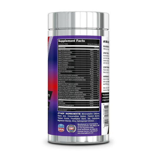 Información nutricional multivitamínico Amazing Muscle