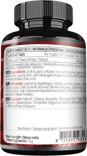 Información nutricional APOLLO'S HEGEMONY 5-MTHF 400µg