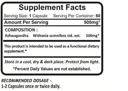 Información nutricional de Ashwagandha