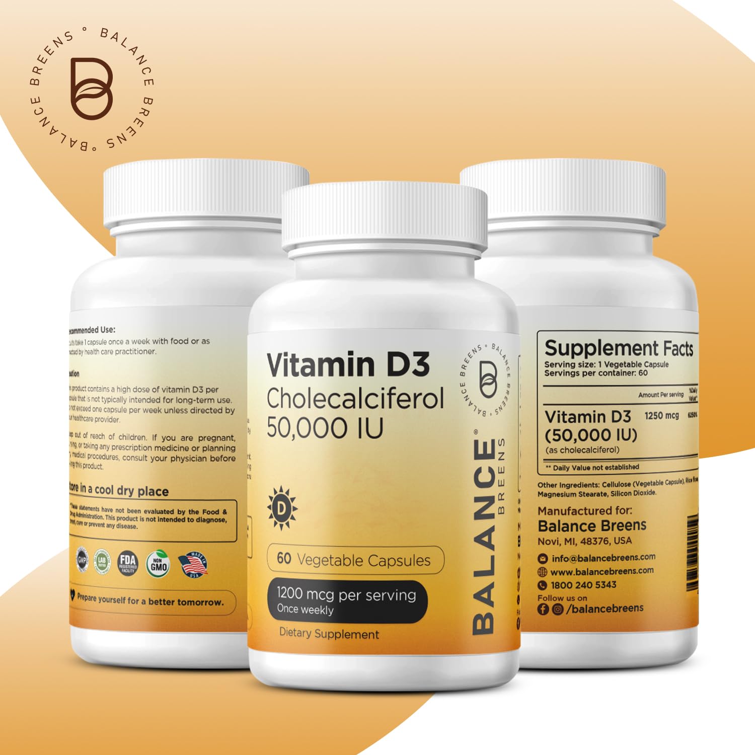 Informacion nutricional Balancebreens vitamina d3 alta dosis