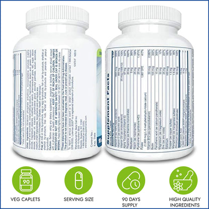 Información nutricional en el envase de BETACELL multivitamínico.
