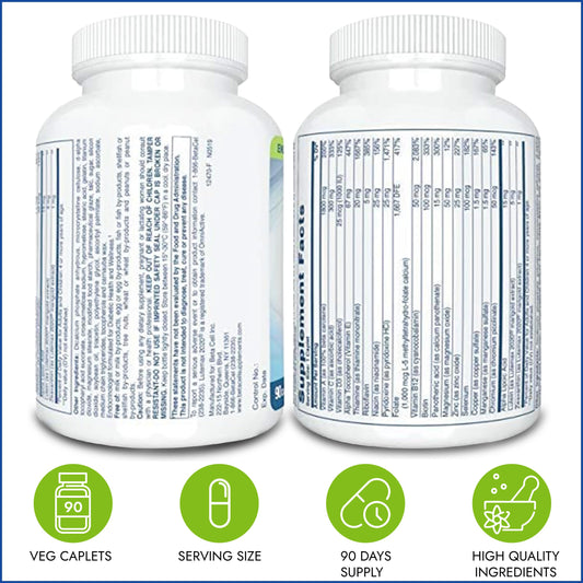 Información nutricional en el envase de BETACELL multivitamínico.