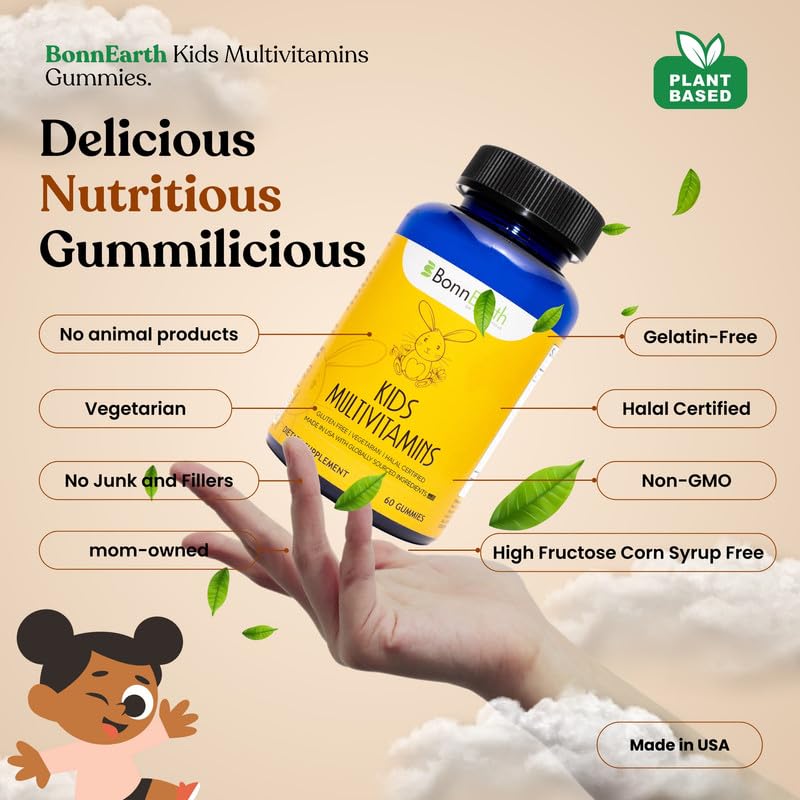 Información nutricional de BonnEarth multivitaminas niños
