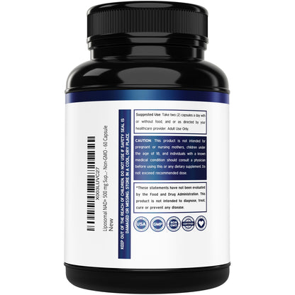Información nutricional cápsulas NAD+ DORADO NUTRITION