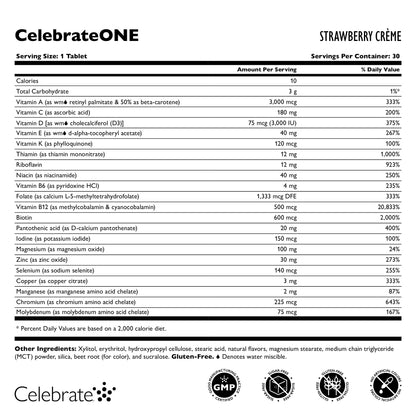 Información nutricional CelebrateONE