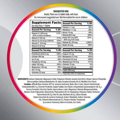 Información nutricional Centrum Silver Mujeres 50+