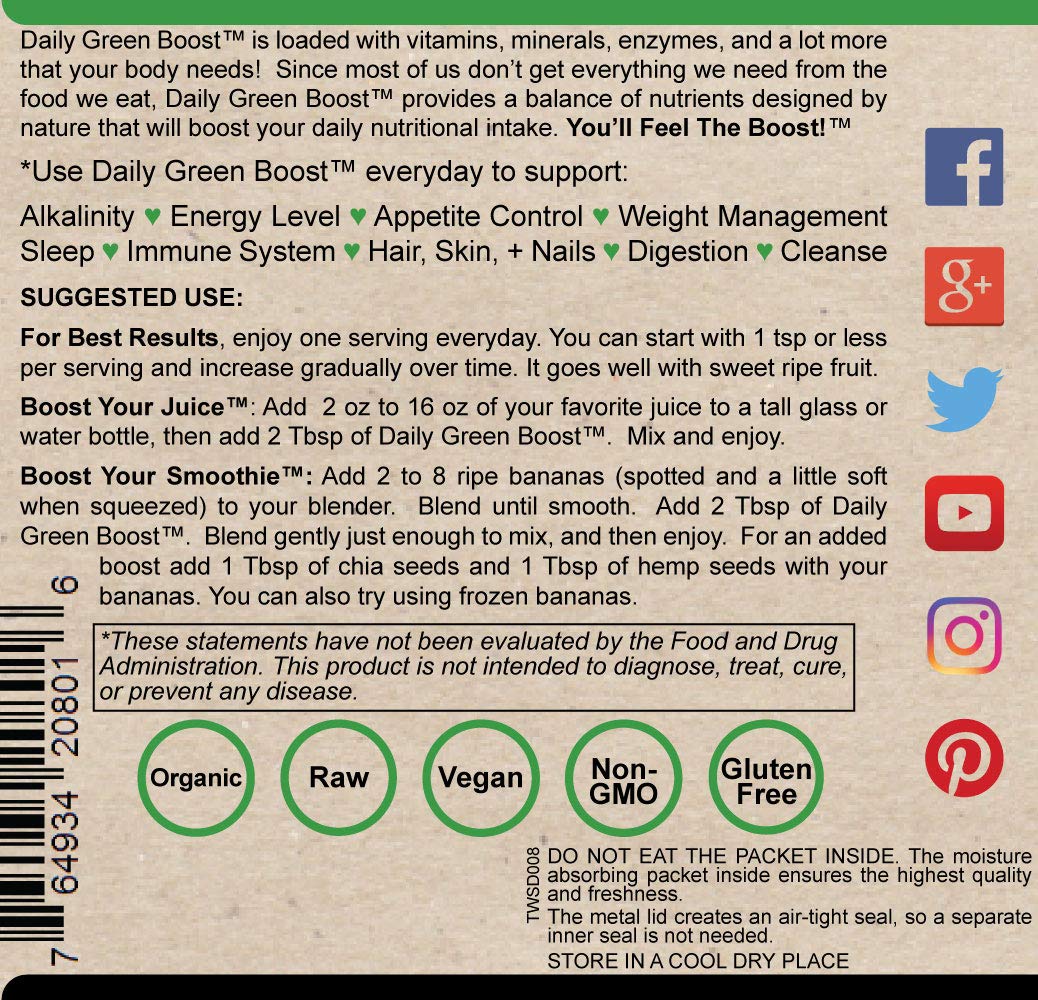 Información nutricional de Daily Green Boost