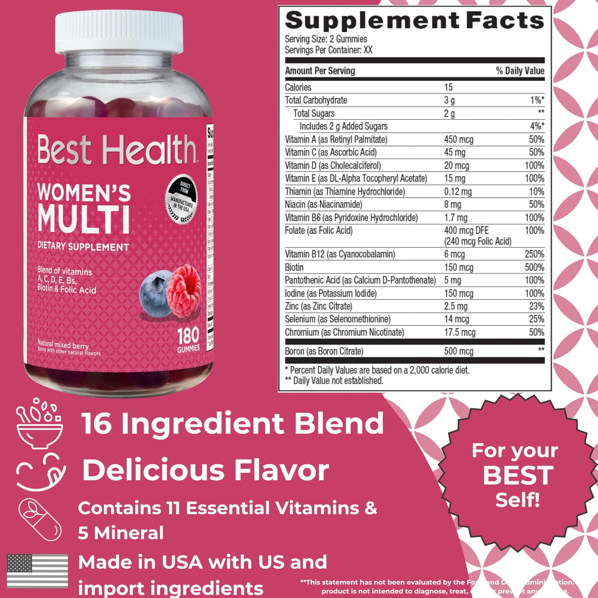información nutricional multivitaminas best health