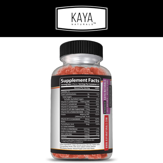 Información nutricional de las gomitas Kaya