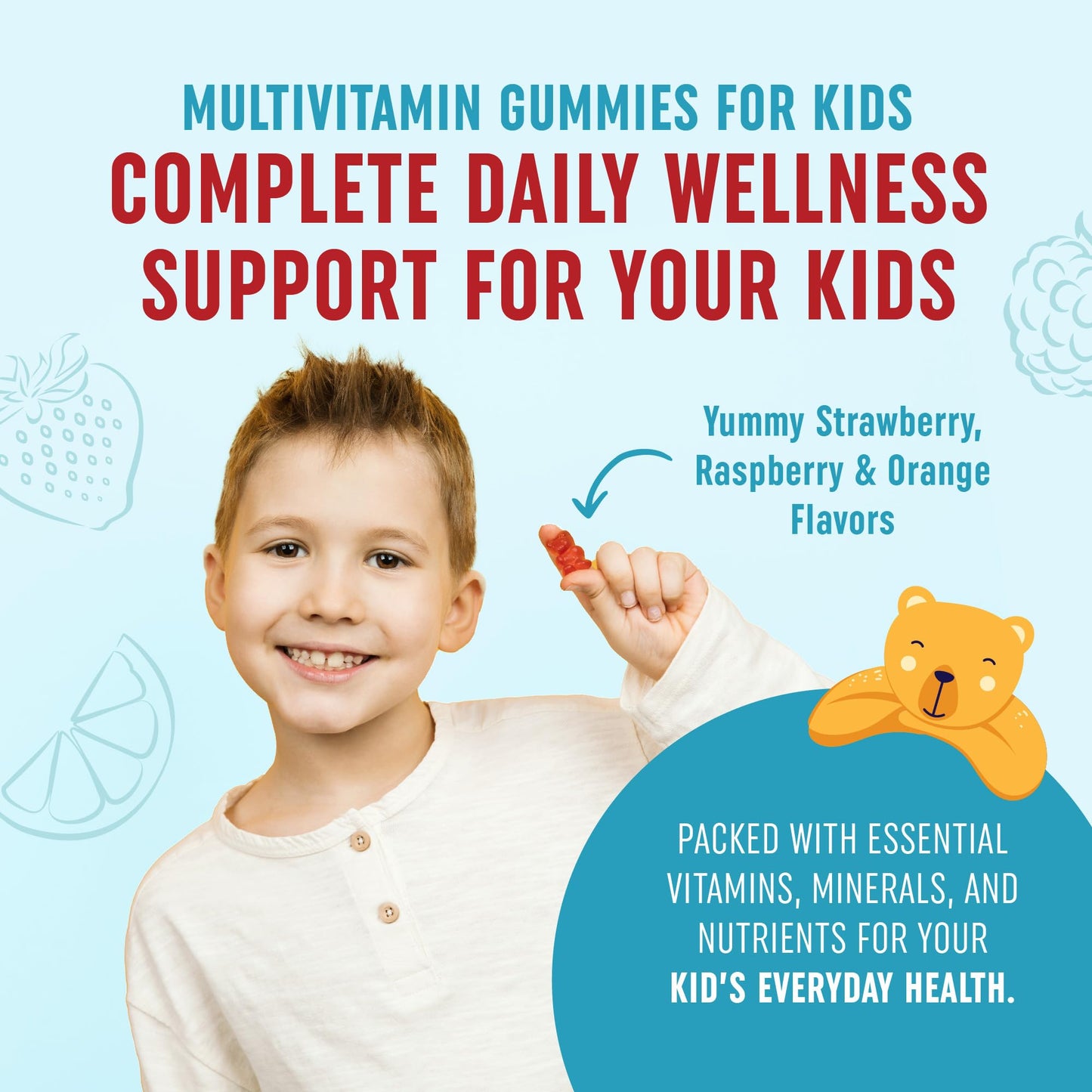 Información nutricional gomitas multivitamínicas para niños