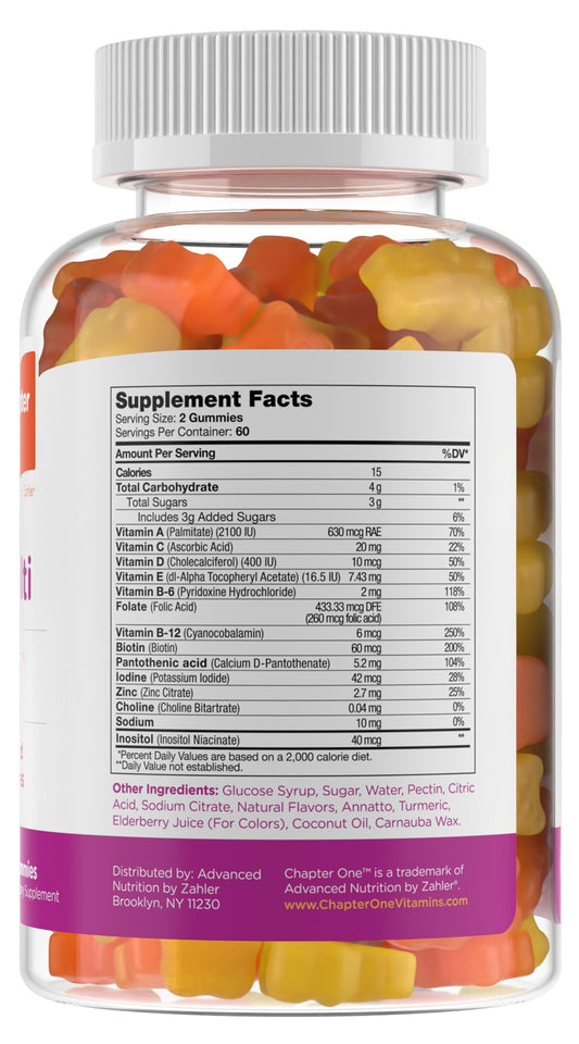 Información nutricional gominolas multivitamínicas niños Chapter One