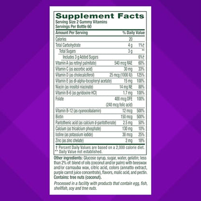 información nutricional de gomitas vitafusion